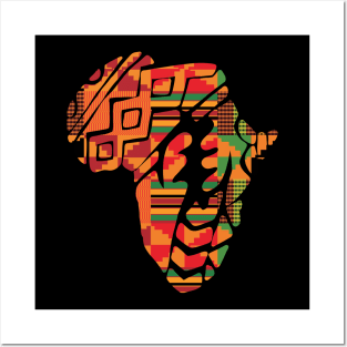 Africa Map, Kente Pattern, Gye Nyame Symbol Posters and Art